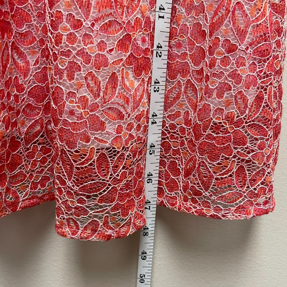 NSR Womens Coral Floral Trim Bustier Sleeveless Tank Lace Midi Dress Size Large - Picture 8 of 10